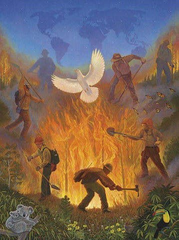 Wildland Fire, Uniting Globally Signed Poster-Signed
