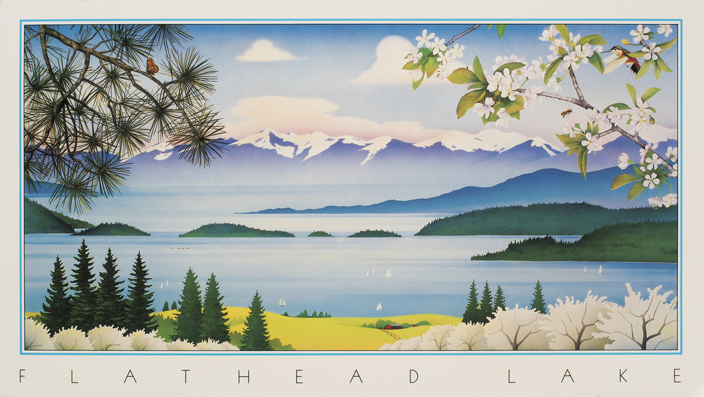 Cherry Blossoms Flathead Lake | Monte Dolack Fine Art