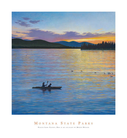 Placid Lake Sunset, Dog is My Co-Pilot