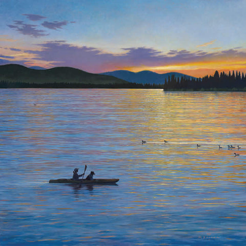 Placid Lake Sunset, Dog is My Co-Pilot